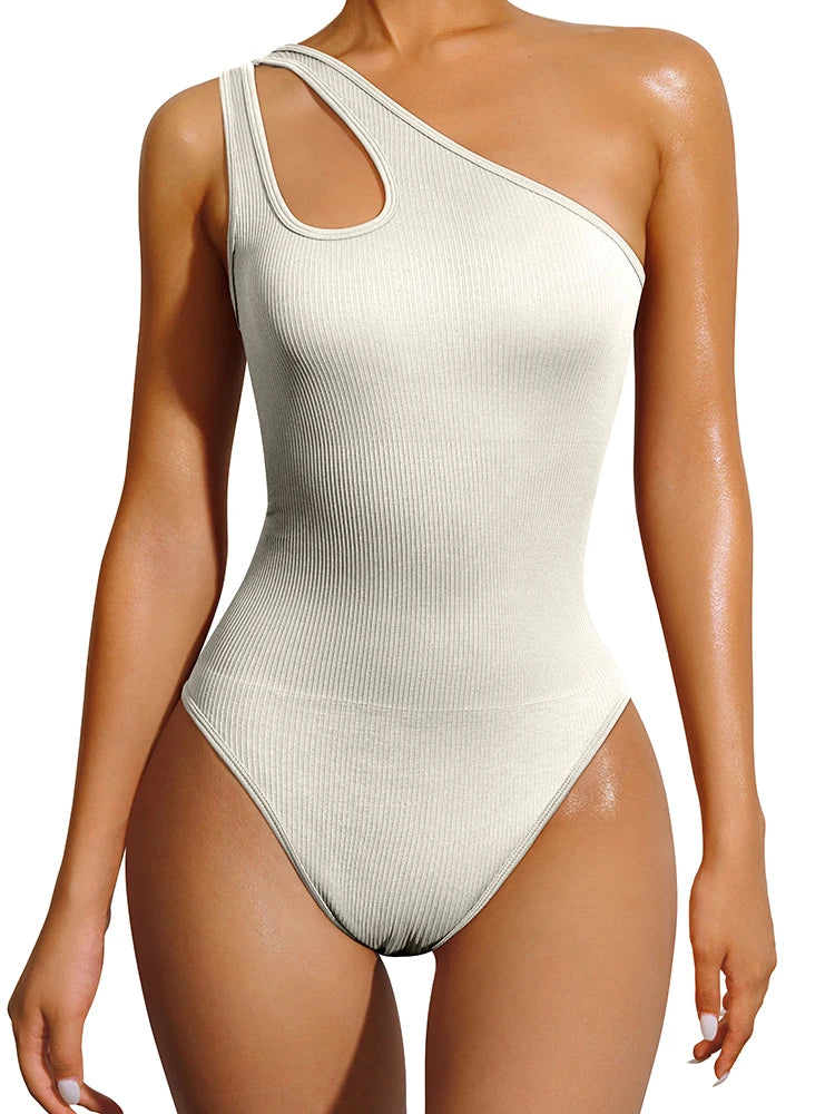 ITHG Basics - One Shoulder Ribbed Bodysuit