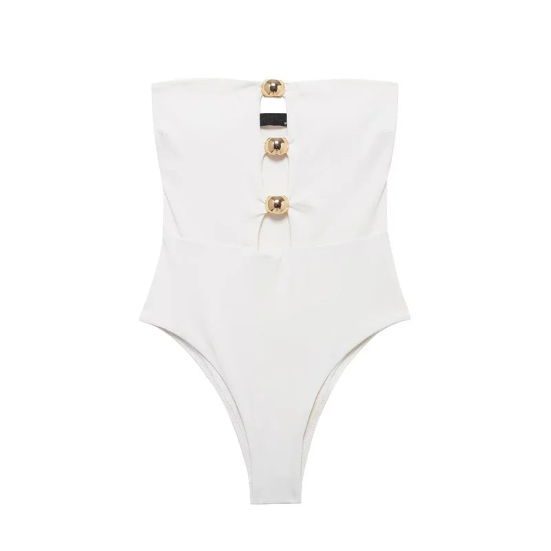 Gold Button Bodysuit