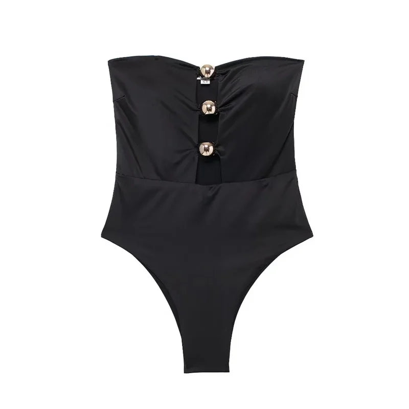 Gold Button Bodysuit