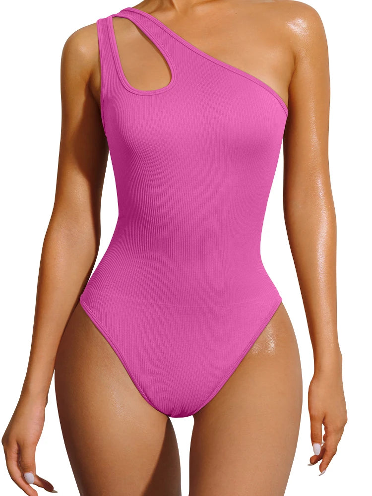 ITHG Basics - One Shoulder Ribbed Bodysuit