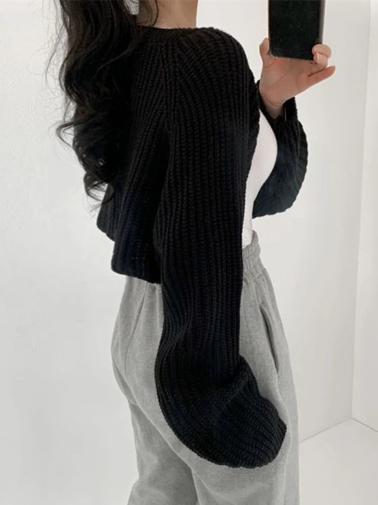 Cozy Oversized Sleeve Cropped Cardigan