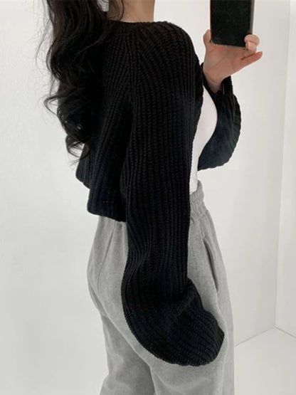 Cozy Oversized Sleeve Cropped Cardigan