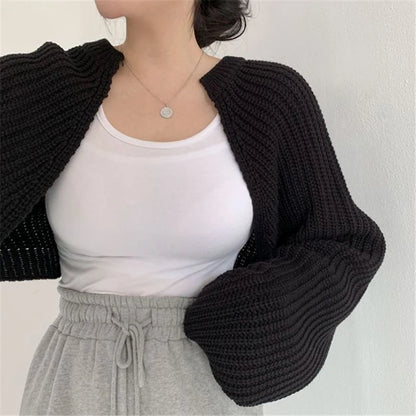 Cozy Oversized Sleeve Cropped Cardigan