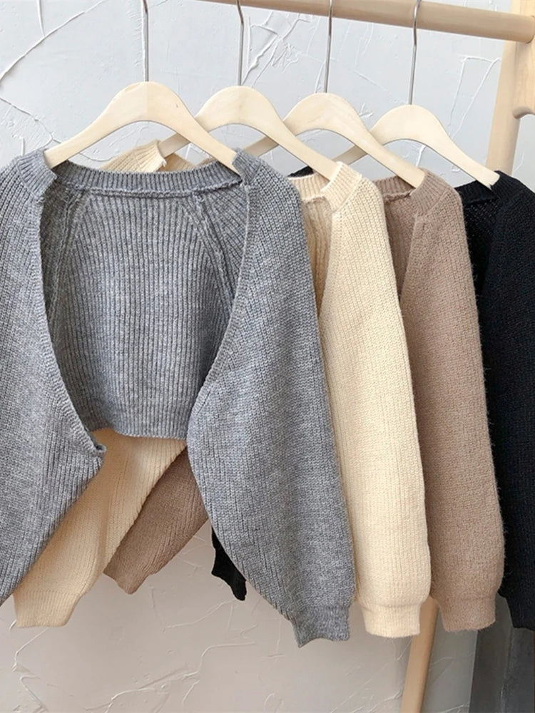 Cozy Oversized Sleeve Cropped Cardigan