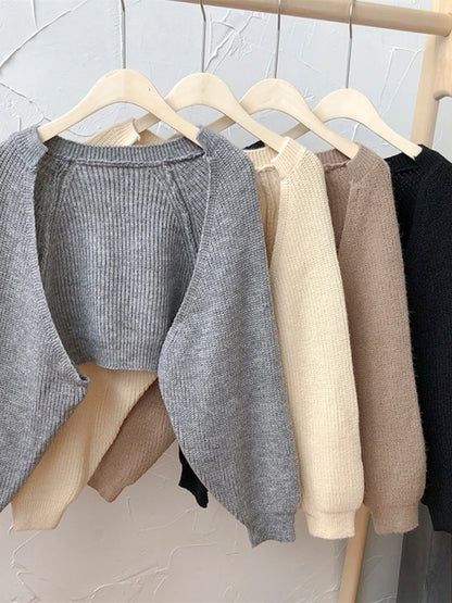 Cozy Oversized Sleeve Cropped Cardigan