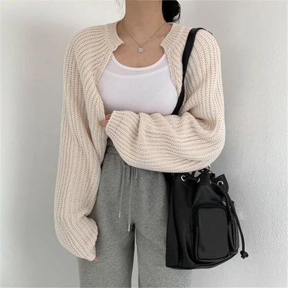 Cozy Oversized Sleeve Cropped Cardigan